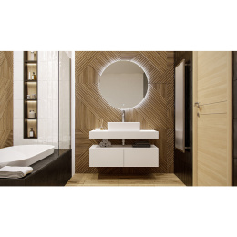 Velvex UNIQUE UNIT tpUNI.60.H27.Y-223 Тумба подвесная выс. 27, выдв. ящик, белый лед