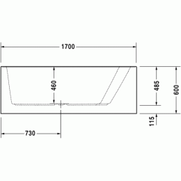 Акриловая ванна 170x130 Duravit (700267000000000), трапеция