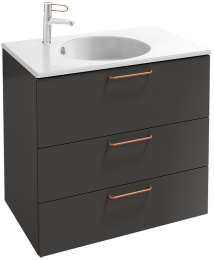 Тумба под раковину Jacob Delafon Odeon Rive Gauche 70 см, EB2531-RX-442, цвет серый антрацит глянцев
