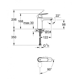 Смеситель для раковины Grohe Eurosmart Cosmopolitan 2339800E, хром