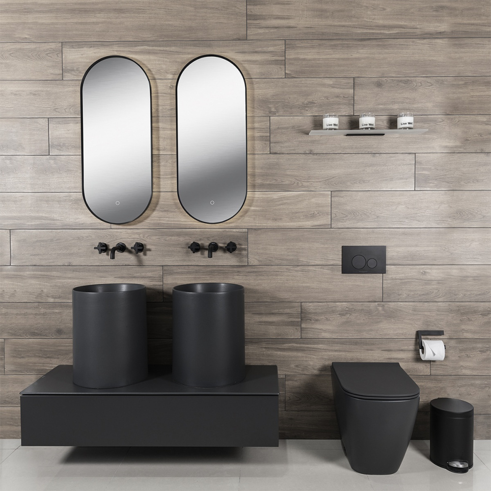 Фото Раковина накладная  37 см Galassia Core (7305NEMT), цвет черный, матовый