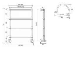 Фото Полотенцесушитель водяной Margaroli Sole 442 4424704CRNA, с аркой, высота 72 см, ширина 53 см, хром