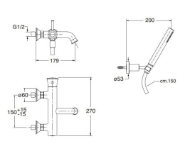 Cristina Tricolore Retro TO10151 Смеситель для ванны