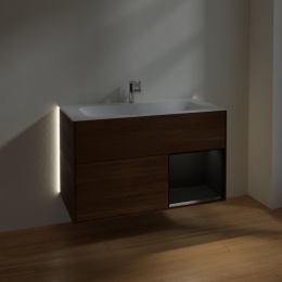 Villeroy Boch Finion G040PHGN Тумба под раковину 996х498 мм (glossy black/walnut veneer)