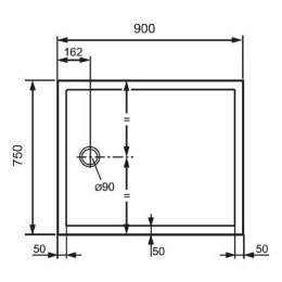Душевой поддон Huppe PURANO 90 x 75 x h4 см, 202168.055, из искусственного камня