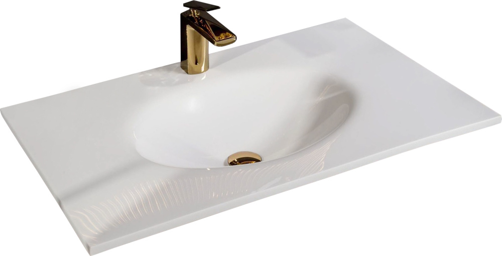 Фото Armadi Art 850-080 Столешница Solid Glass белая моноблок 81*52см