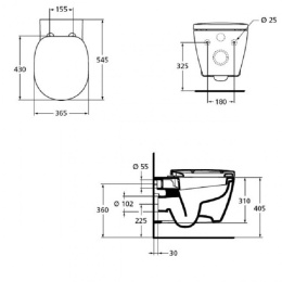Инсталляция Ideal Standard ProSys Eco Frame M W220101 с унитазом Connect E803501, сиденье микролифт 
