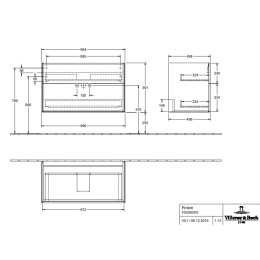 Villeroy Boch Finion F02000HA Тумба под раковину 996х498 мм (Cloud Matt)
