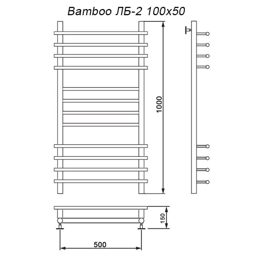 Полотенцесушитель водяной Ника Bamboo ЛБ2 ЛБ 2 60/40