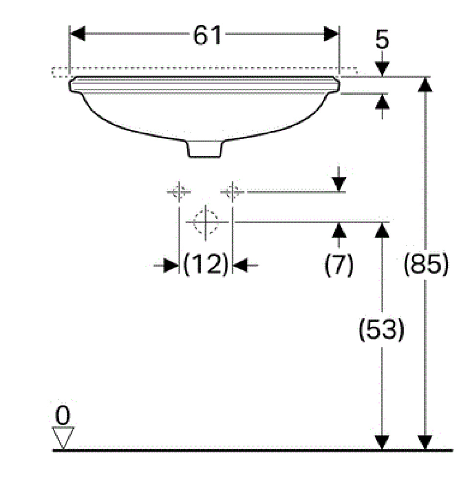 Фото Geberit Variform 500.758.01.2 Раковина, встраиваемая снизу