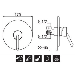 NOBILI Oz T2 OZ108/T2CR Смеситель для душа (хром)