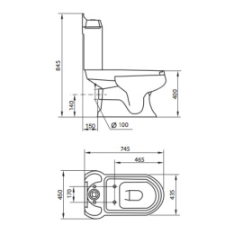 Чаша напольного унитаза CEZARES KING PALACE CZR-163-T