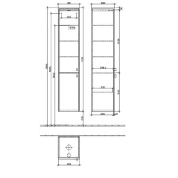 Шкаф-пенал A503NLEA VILLEROY&BOCH LIFETIME 350 x 1720 x 380 мм