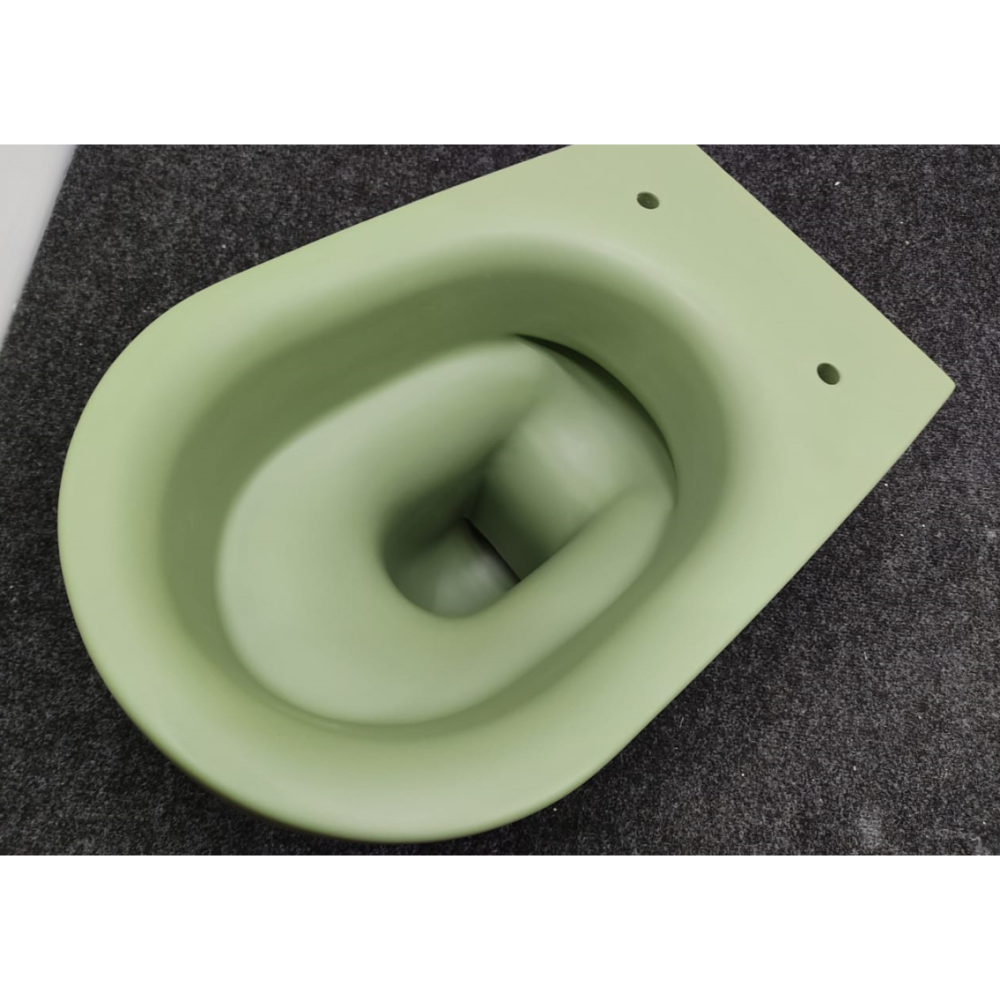 Унитаз безободковый подвесной Kerasan Nolita 531411 55х35 см, с креплениями WB9N, цвет Verde