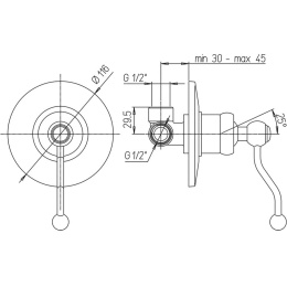 Фото Смеситель для душа Paini Duomo 88OP690 золото
