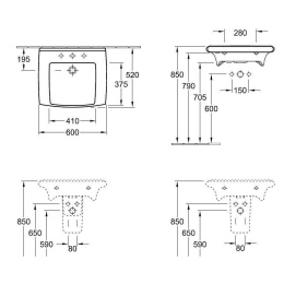 Раковина 5174V601 VILLEROY&BOCH LIFETIME,600х520