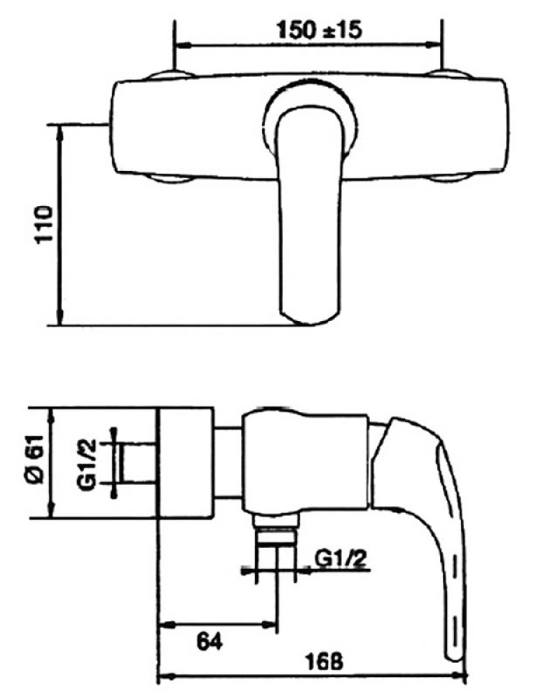 Фото Гигиенический душ Jacob Delafon Cuff E98100-CP со смесителем Nateo E71253-CP
