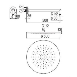 NOBILI AD138/59CR_AD139/115CR Верхний душ с кронштейном (хром)