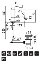 Фото NOBILI Ray RY00118/2CR Смеситель для раковины (хром)