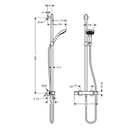 Душевой гарнитур Hansgrohe Croma Select S (27248400) хром, белый