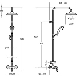 Фото Душевая система Jacob Delafon Louise (E24368-BL) черный, матовый