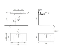 Фото Раковина GSI Nubes 9651111 накладная/подвесная