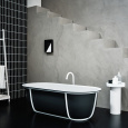 Agape Cuna AVAS1079GE Ванна отдельностоящая 165x78.5x52 см, с черной металлической структурой, цвет: