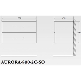Фото Тумба под раковину BelBagno Aurora AURORA-800-2C-SO-MET подвесная (2 ящ.)