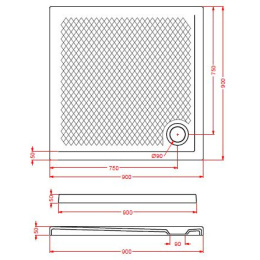 Поддон ArtCeram Texture (PDQ008 03 00) черный
