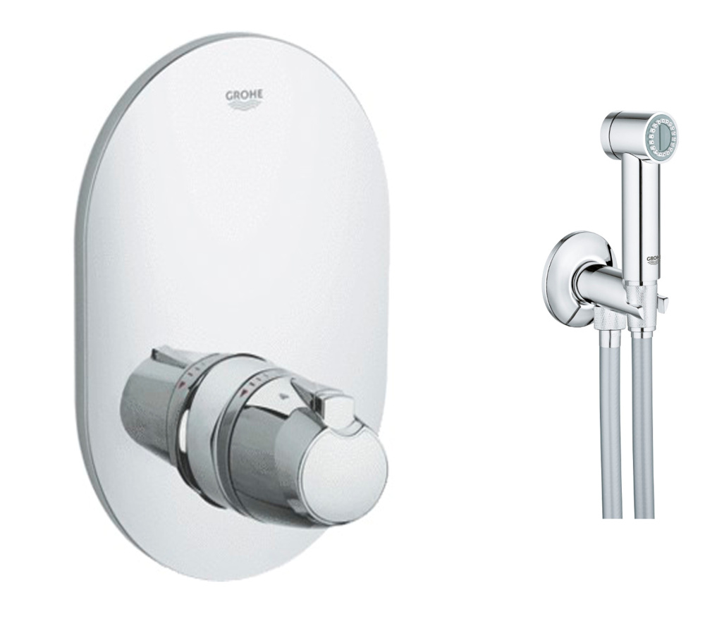 Встроенный гигиенический душ Гигиенический душ с термостатом Grohe Grohtherm 3000 встраиваемый 19356263