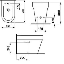 Биде напольные Биде Laufen Form 8.3167.1.000.304.1 напольное