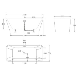 Акриловая ванна 170x80 BelBagno (BB60-1700-800)