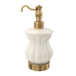 Фото Migliore Olivia 17421 Дозатор жидкого мыла настольный, керамика белая, бронза