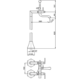 Фото Смеситель для ванны Cisal Cherie CF0042007C, черный