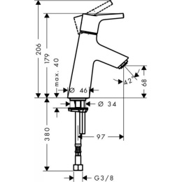 Кран для раковины 72017000 Hansgrohe Talis S 80