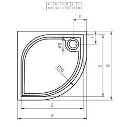 Душевой поддон из литьевого мрамора Riho Kolping DB18 100x100 R55 белый + сифон DB1800500000000