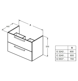 Подстолье для раковины E3242SG Ideal Standard TEMPO (Серый дуб)