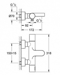 Grohe Grohtherm 3000 Cosmopolitan 34276000 Термостат для ванны, с изливом