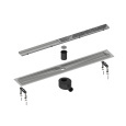 Душевой лоток TIMO Drain System 800 DS230208/01 с двусторонней панелью "plate" под плитку, Сатин