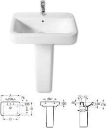 Комплектующие для раковин Пьедестал для раковины Roca Senso Square (337513000) белый