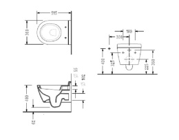 Подвесной унитаз с функцией биде Serel Smart SM25BM 36 x 51.5 x 33.8 см сиденье, Soft Close, белый
