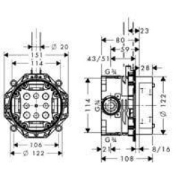 Встроенный механизм 15941180 Hansgrohe