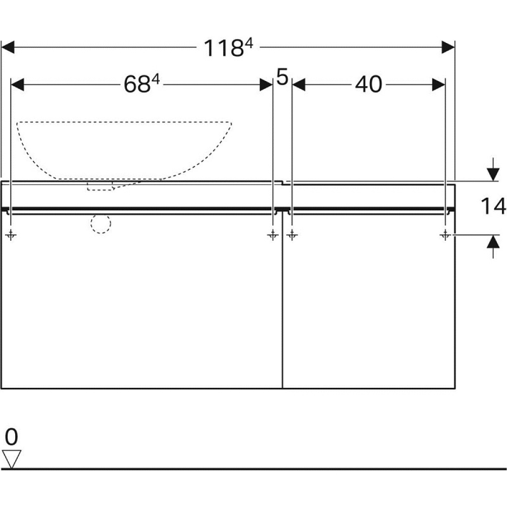 Geberit Citterio 500.564.JJ.1 Тумба для раковины, с ящиками выдвижными