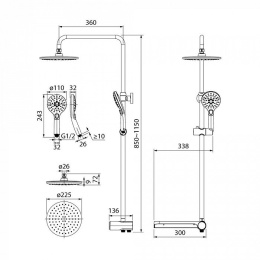 Фото Душевой гарнитур Iddis Ray (RAYSW3Fi76) белый