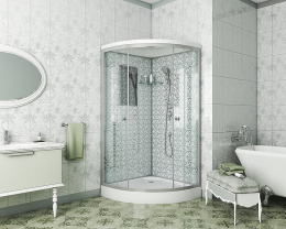 Душевая кабина 90x90x210 Niagara (NG-7701W) акрил, Поддон низкий