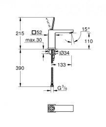 Фото Grohe Eurocube Joy 23658000 Смеситель для раковины стандартный