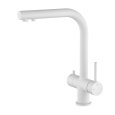 Смеситель для кухни Timo Saona 2356/16FL с подключением фильтра и выдвижной лейкой, белый матовый