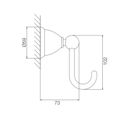 FIMA Carlo Frattini Style F6044/1CR Крючок для халата/полотенца