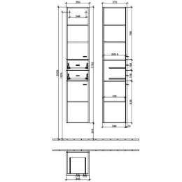 Шкаф-пенал 9721N1BM VILLEROY&BOCH Central Line, 350 x 1760 x 370 мм