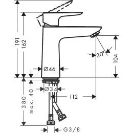 Смеситель для раковины Hansgrohe Talis E (71712670) матовый черный